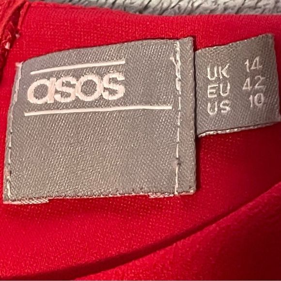 Asos midi sleeveless dress in red size 10 EUC - Picture 5 of 10